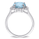 3 1/2 CT TGW Sky Blue Topaz Halo Ring in Sterling Silver