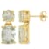 7 4/5 CT TGW Green Quartz Dangle Earrings in Yellow Gold Plated Sterling Silver