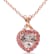 1.33 CTW Morganite, Pink Tourmaline and Diamond Heart Rose Plated
Sterling Silver Pendant with Chain