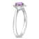 5/8 CT TGW Amethyst and 1/10 CT TW Diamond Halo Ring in Sterling Silver