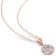 4/5 CT TGW Morganite and 1/10 CT TW Diamond Halo Necklace in Rose Plated
Sterling Silver