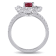 1 CT TGW Ruby and 5/8 CT TW Diamonds Flower Ring in 14K White Gold