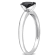 1/2 ct Black Diamond Solitaire Engagement Ring in 14K White Gold