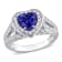 4 3/8 CT TGW Created Blue and White Sapphire Heart Ring in Sterling Silver