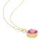 8 3/8 CT TGW Pink Topaz and White Sapphire Halo Pendant with Chain in
Yellow Plated Sterling Silver