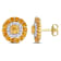 3 1/2 CT TGW Multi Gemstone Halo Stud Earrings in 18K Yellow Gold Over
Sterling Silver