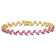 12 CT TGW Created Pink Sapphire Bracelet in Yellow Plated Sterling Silver