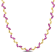 20 CT TGW Created Pink Sapphire Alternate Leaf Necklace in Yellow Plated
Sterling Silver
