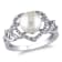 8-8.5MM Freshwater Cultured Pearl and 1/10 CT TW Diamond Open Heart Ring
in Sterling Silver