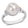 9-9.5MM Freshwater Cultured Pearl Rope Frame Ring in Sterling Silver