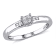 1/8 CT TW Princess Cut Diamond Quad Engagement Ring in Sterling Silver