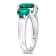 3 CT TGW Created Emerald 3-Stone Ring in Sterling Silver