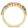 4 1/3 CT TGW Multi-Color Sapphire Triple Row Ring in 14K Yellow Gold
