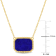 5 CT TGW Lapis Necklace with Beaded Halo in Yellow Plated Sterling Silver