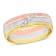 Men's  6mm Cubic Zirconia Matte Three Row Wedding Band in 10K 3-Tone Gold