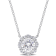 1 1/2 CT DEW Created Moissanite Halo Necklace in Sterling Silver