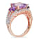 4 5/8 CT TGW Multi-Gemstones 3-Stone Ring in Rose Gold Plated Sterling Silver
