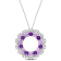 5.38 CTW Amethyst, African Amethyst and White Topaz Open Floral Halo
Sterling Silver Pendant w/Chain