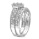 1/4 CT TW Diamond Hexagon Halo Bridal Ring Set in Sterling Silver