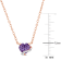 3/5 CT TGW Amethyst and Diamond Accent Heart Swirl Necklace in Rose
Plated Sterling Silver