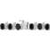 14 7/8 CT TGW Black Sapphire and Diamond Accent S-Link Bracelet in
Sterling Silver