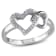 1/10 CT TW Diamond Double Heart Interlocked Ring in Sterling Silver