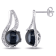 9-9.5 MM Black Freshwater Cultured Pearl Earrings with Diamond Accent in
Sterling Silver