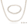 6-7MM Freshwater Cultured Pearl Bracelet, Necklace, and Earrings Set in Brass