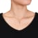 4/5 CT TGW Morganite and 1/10 CT TW Diamond Halo Necklace in Rose Plated
Sterling Silver