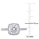 2 CT DEW Created Moissanite and 1/4 CTW Diamond Halo Engagement Ring 14K
White Gold