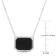 5 CT TGW Black Agate Necklace with Beaded Halo in Sterling Silver