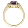1 5/8 CTW Garnet and 1/8 CT TW Diamond Halo Ring in Yellow Plated
Sterling Silver