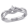 1/5 CT TW Princess Cut Diamond Crossover Bridal Set in Sterling Silver