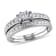 1/3 CT TW Princess Cut, Baguettes and Round Diamond Bridal Set in
Sterling Silver