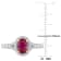 7/8 CT TGW Ruby and 1/2 CT TW Diamond Halo Ring in 14K White Gold