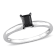 1/2 ct Black Diamond Solitaire Engagement Ring in 14K White Gold