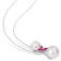 8.5-12MM Freshwater Cultured Pearl and 1/2 CT TGW Created Ruby Pendant
with Chain in Sterling Silver