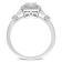 3/8 CT TGW Aquamarine and 1/10 CT TW Diamond Halo Ring in Sterling Silver