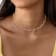 20 CT TGW Created Pink Sapphire Alternate Leaf Necklace in Yellow Plated
Sterling Silver