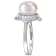 10.5 0 11MM Freshwater Cultured Pearl and 1 1/10 Cubic Zirconia
Geometric Ring in Sterling Silver