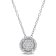 1/6 CT TW Diamond Cluster Halo Pendant with Chain in Sterling Silver