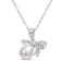 8.5-9MM Freshwater Cultured Pearl and Diamond Accent Bow Pendant with
Chain in Sterling Silver