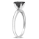 1 ct Black Diamond Solitaire Engagement Ring in 14K White Gold