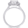 3 CT TGW Created White Sapphire Halo Ring in Sterling Silver