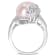 12-12.5MM Pink Freshwater Cultured Pearl and Diamond Flower Split-Shank
Ring in Sterling Silver