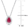 1/2 CT TGW Ruby and 1/8 CT TW Diamond Graduated Halo Pendant with Chain
in 14K White Gold