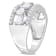 2 1/4 CT TGW Created White Sapphire Open Wide Band Ring in Sterling Silver