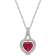 1 CT TGW Ruby and 1/6 CT TW Diamond Halo Pendant with Chain in 14K White Gold