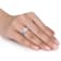 1/4 CT TW Princess Cut Diamond Quad Split Shank Bridal Set in Sterling Silver