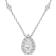 1 1/2 CT DEW Created Moissanite Teardrop Halo Necklace in Sterling Silver